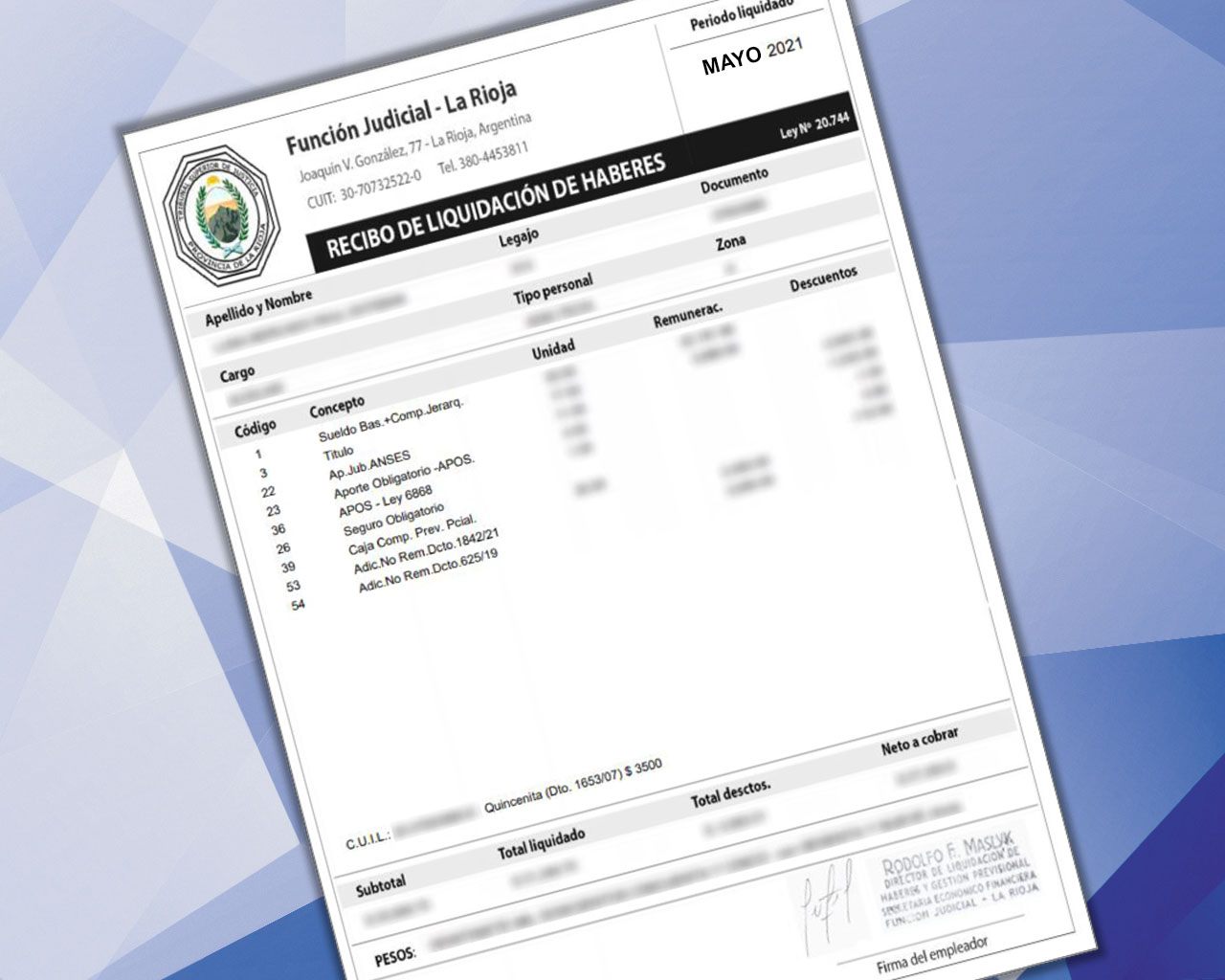 foto de recibo electronico